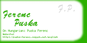 ferenc puska business card